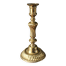 Large twisted brass torch candle holder