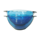 Set of 2 bowls in Vereco blue glass