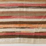 Grand Kilim Vintage Géometrique, Tons Terre & Rouge, Fait Main, 293x386 Cm