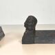 Pair of Cast Iron Andirons in the Likeness of Beethoven. France. Circa 1900.