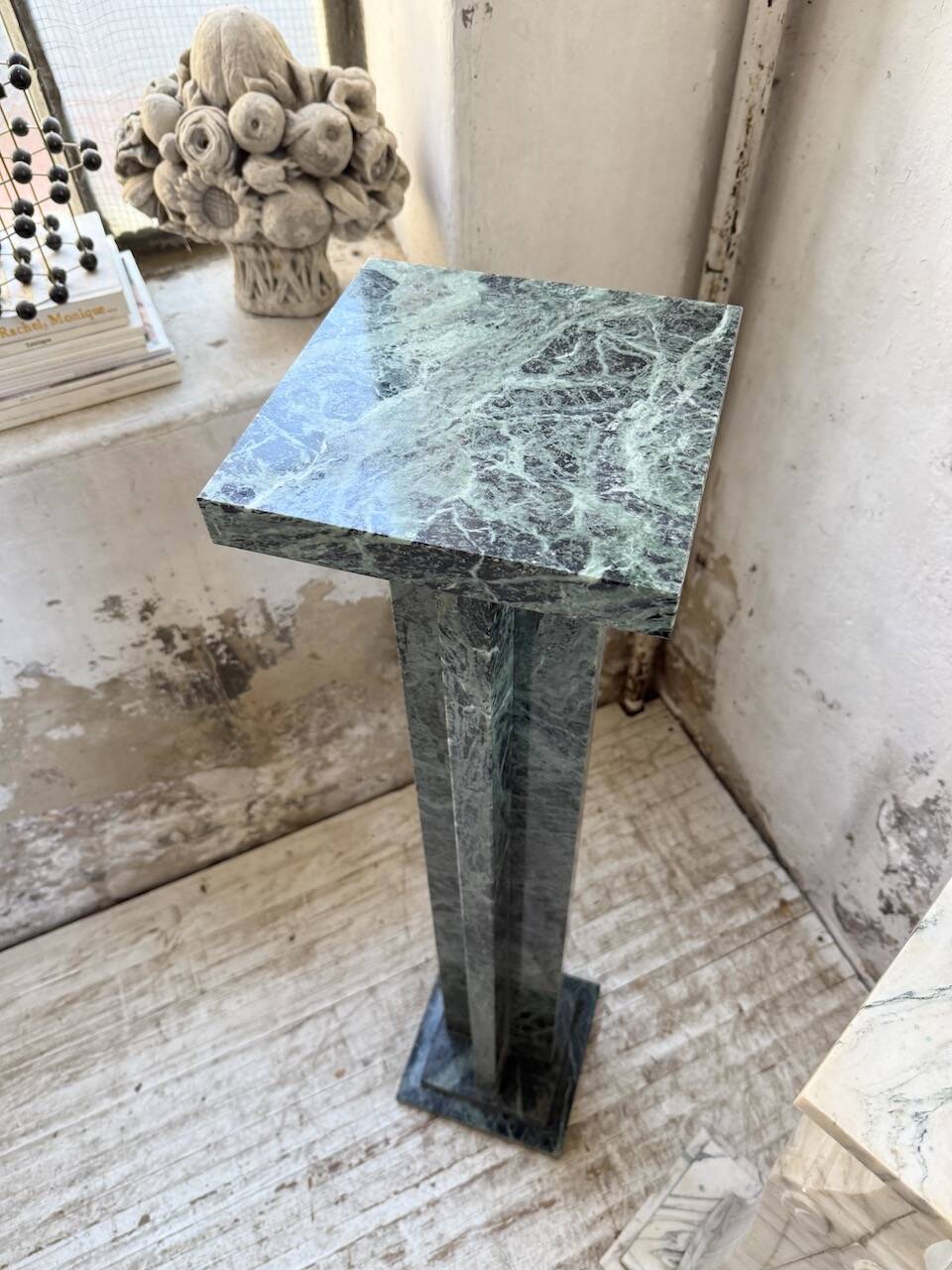 Set of 4 marble columns or pedestals.