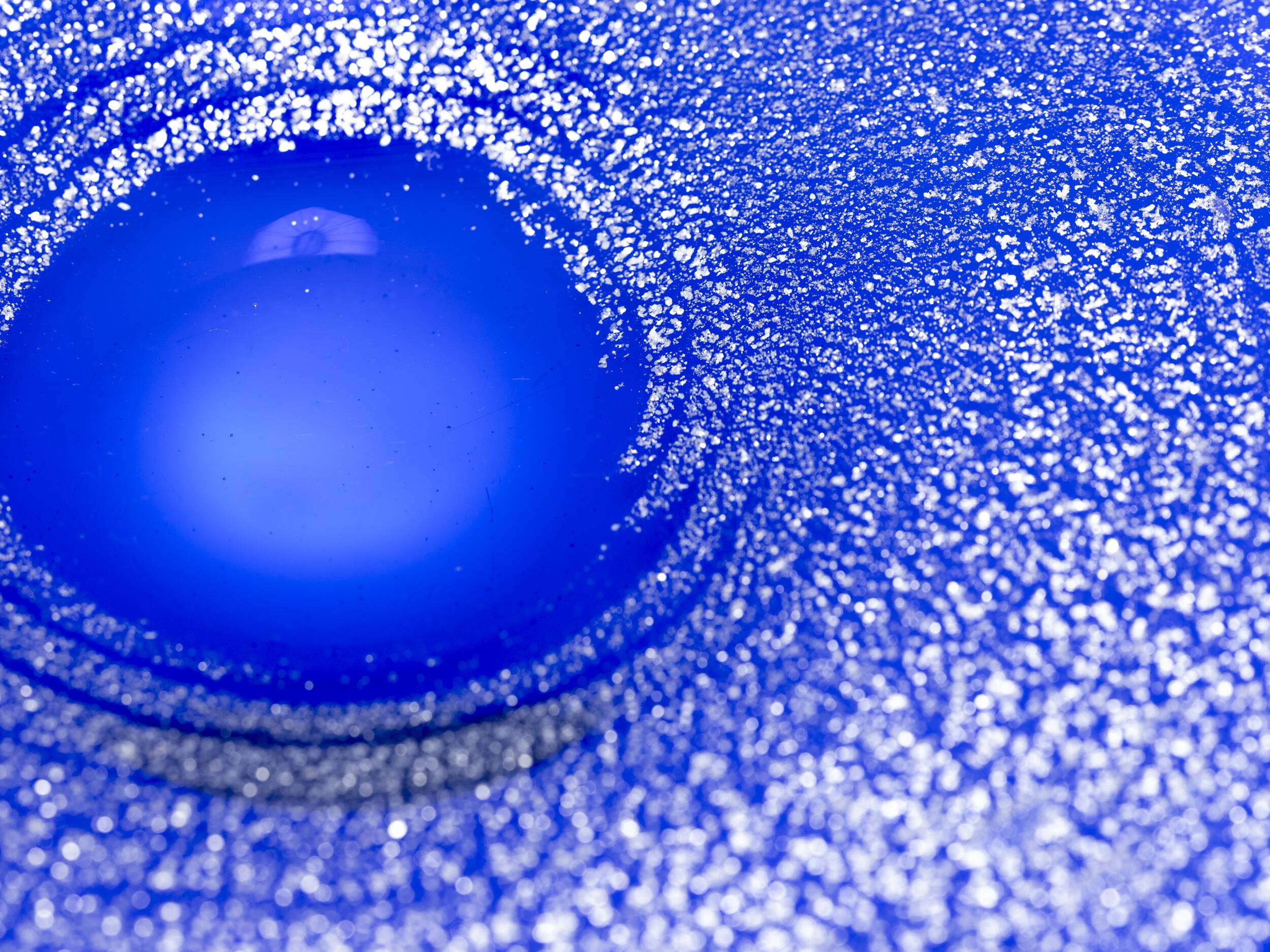 Glass bowl with gold foil, František Vízner, 1976, Czechoslovakia