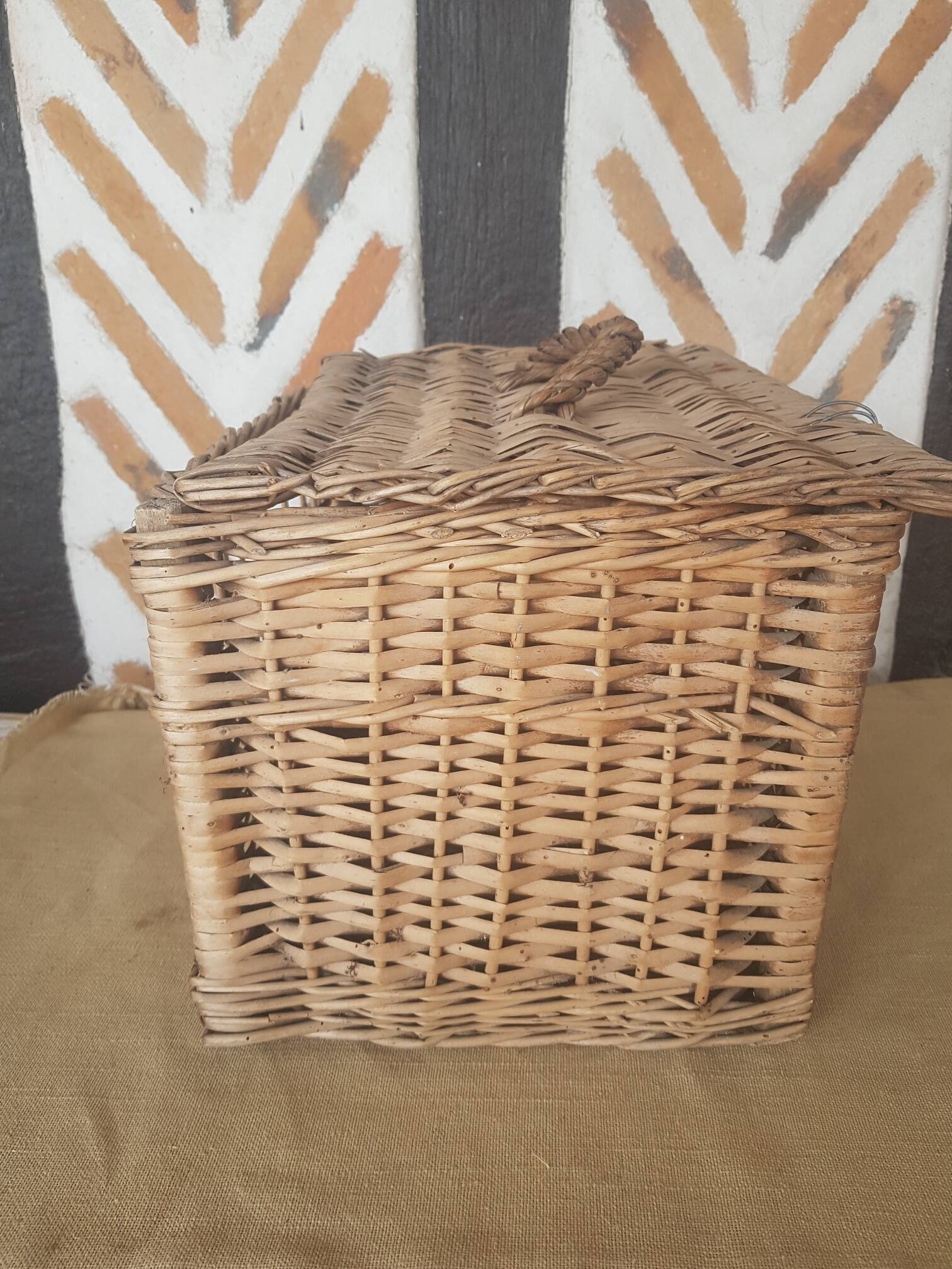 Panier de marché couvercle en osier