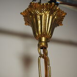 Balloon chandelier with glasses and bronze pampilles