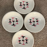 4 hollow plates Gien porcelain