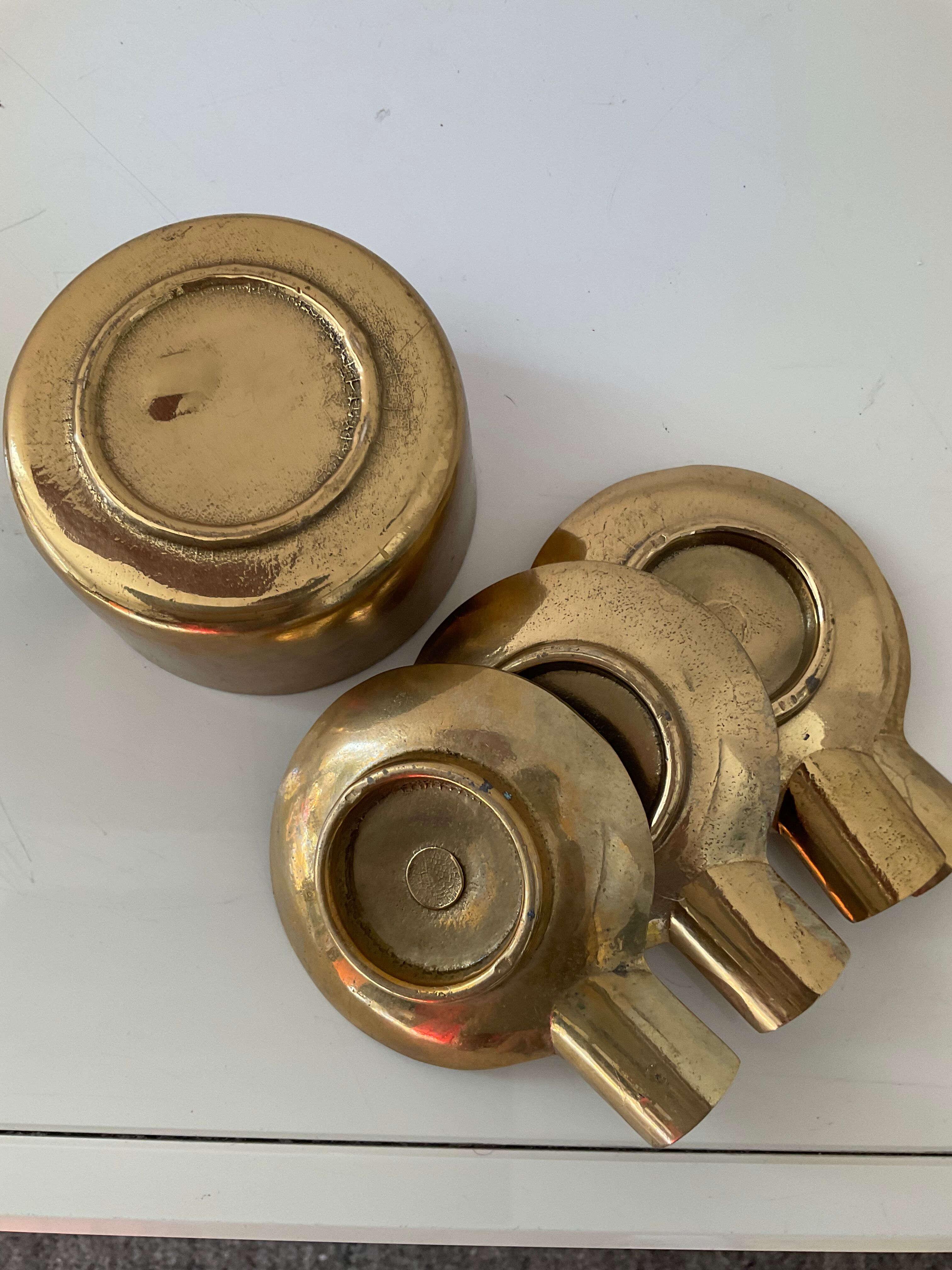 Series of bronze ashtrays from the 50s