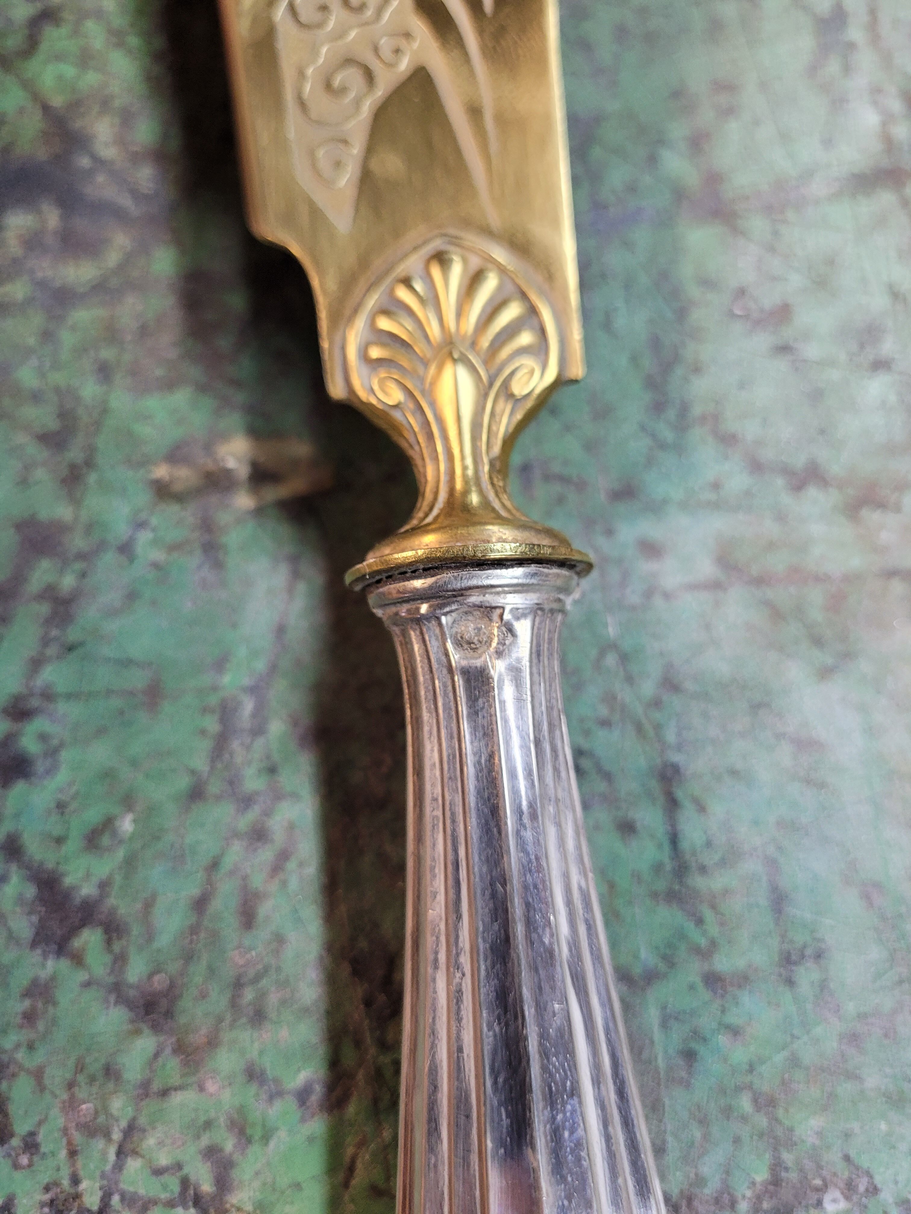 Art deco dessert service in stuffed silver