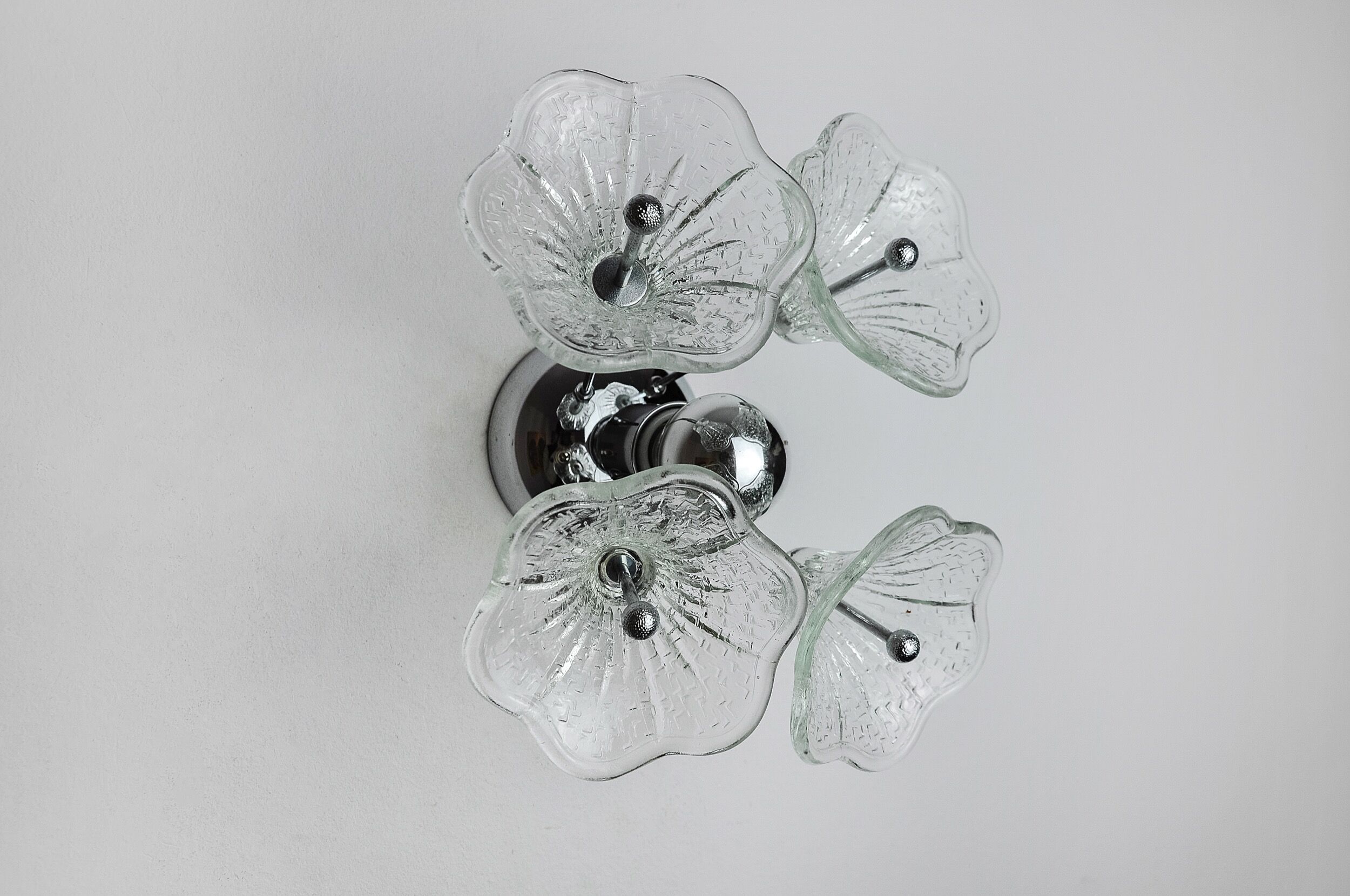 Wall lamp sputnik flowers, murano glass, italy, 1970