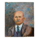 Portrait, huile sur toile anonyme d'un retraité