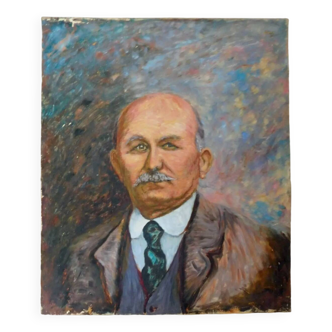 Anonymous portrait of a pensioner oil on canvas
