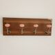 Vintage wall coat rack – 4 powder pink ceramic hooks – 40 cm