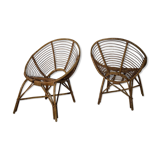 Pair of rattan armchairs