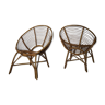 Pair of rattan armchairs