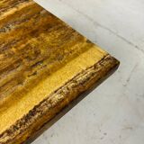 Square Brutalist amber stone coffeetable