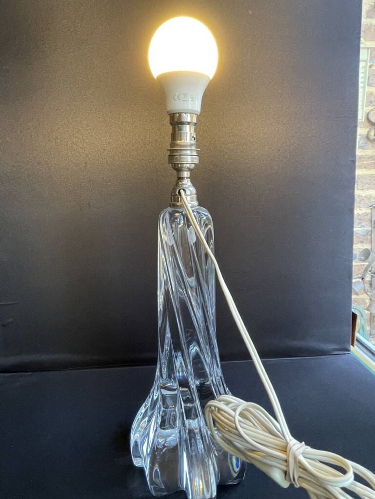 Large crystal lamp base stamped Baccarat