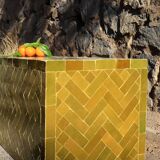 Table basse en Zellige moderne vert olive