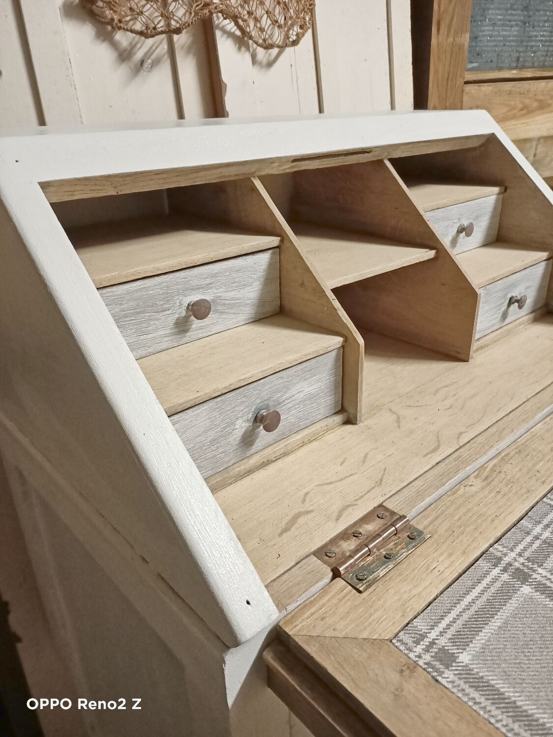 Wooden secretary chest of drawers