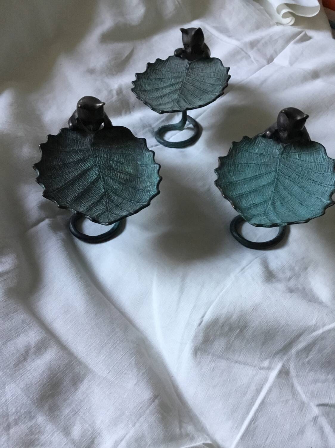 Lot de 3 vide poche en bronze