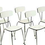 Set of 6 Gray Formica Chairs Chrome Dining Room Chairs Sixties