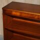 Pair of open dwarf bookshelves in mahogany by Shaws of London.