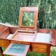 Coiffeuse d'époque louis xv en bois de plaquage