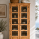 Parisian wardrobe in raw wood with engraved glass from 1920.