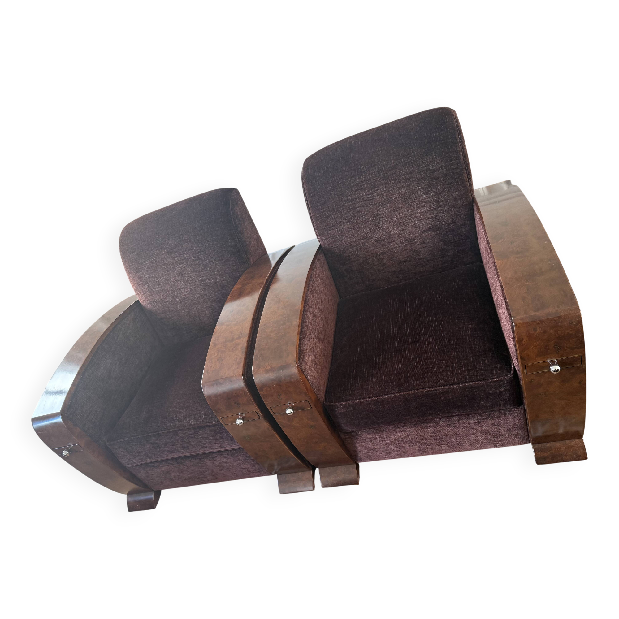 Fauteuil Garbo - style art deco - Daisy Simon - dos tendu