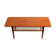 Coffee table double top Danish design teak and rattan 1960