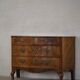 18ème siècle, commode danoise baroque serpentine antique en noyer