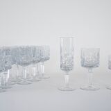 Set of crystal glasses, Italian design, 1970s, made in Italy