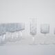 Set of crystal glasses, Italian design, 1970s, made in Italy