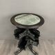 Round Table With Green Marble Inlays Early 20th Century