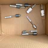 Pair of white and opaline metal wall lights