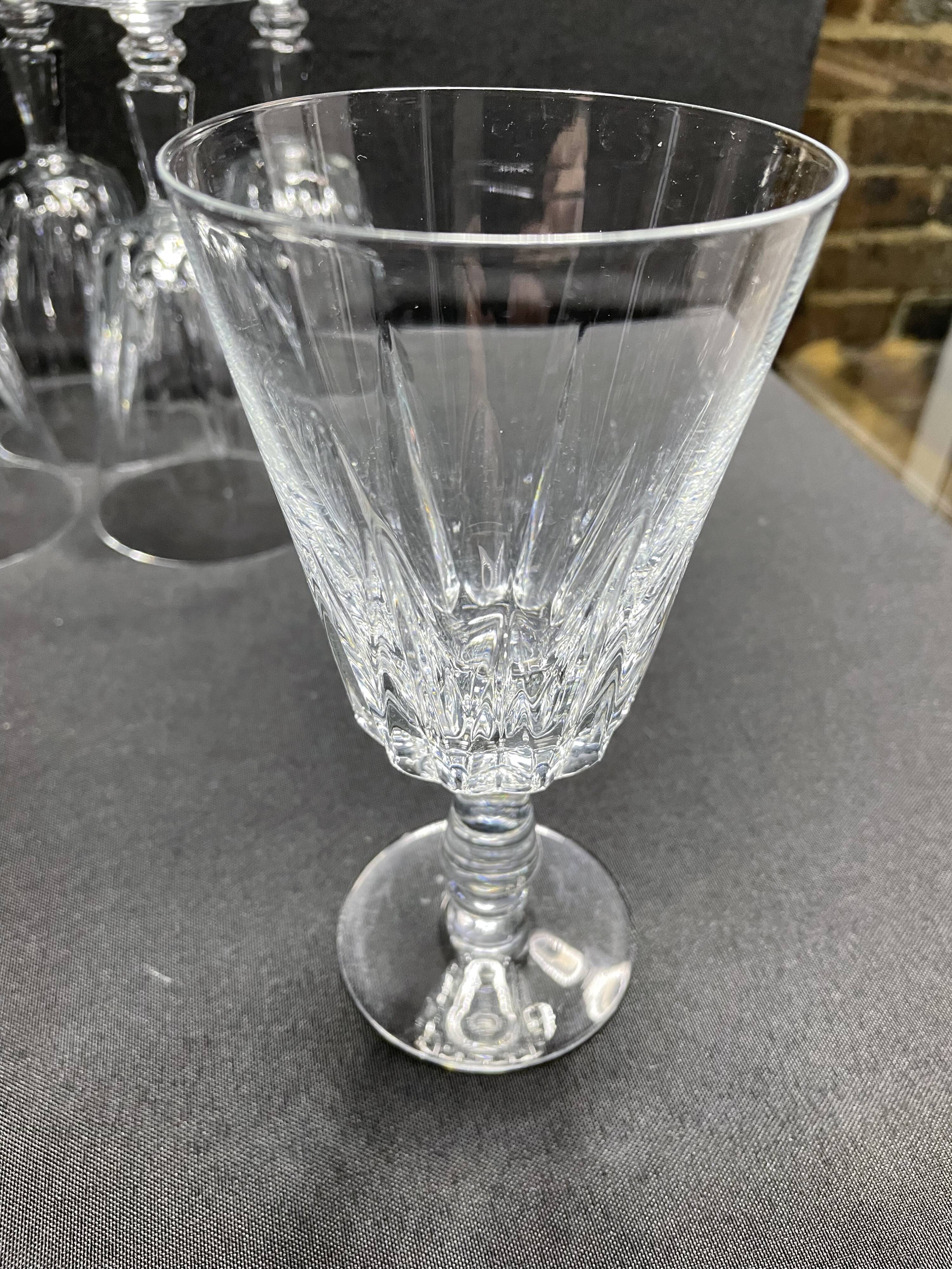 6 glasses on foot with water or wine