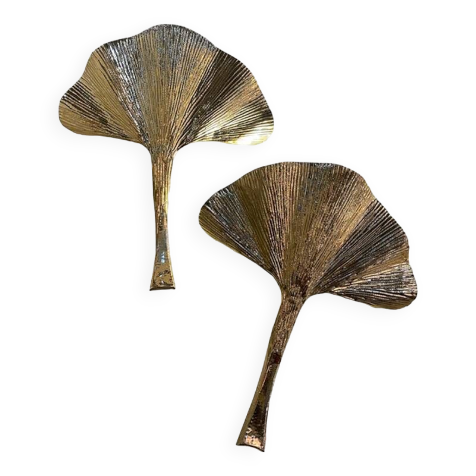 Set of 2 Contemporary Italian Brass Leaf Wall Sconce by Simoeng