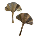 Set of 2 Contemporary Italian Brass Leaf Wall Sconce by Simoeng