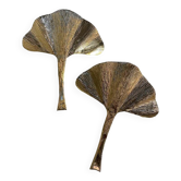 Set of 2 Contemporary Italian Brass Leaf Wall Sconce by Simoeng