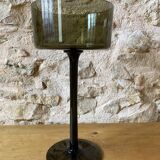 Grande coupe en verre soufflé teinté vert mousse