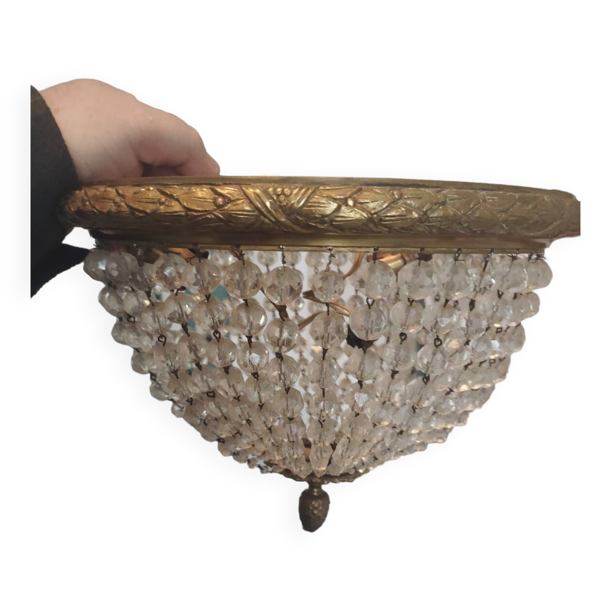 Bronze basket ceiling light and taste buds