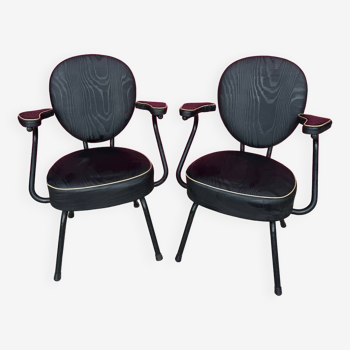 Pair of vintage hairdresser armchairs 1950s