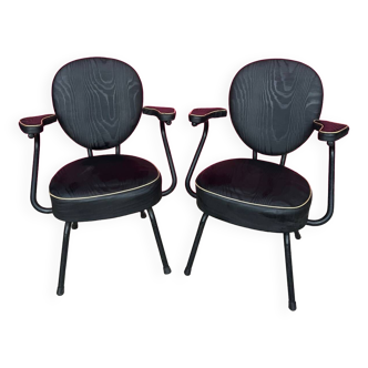 Pair of vintage hairdresser armchairs 1950s