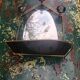 Wall-mounted coat rack with vintage 50s mirror