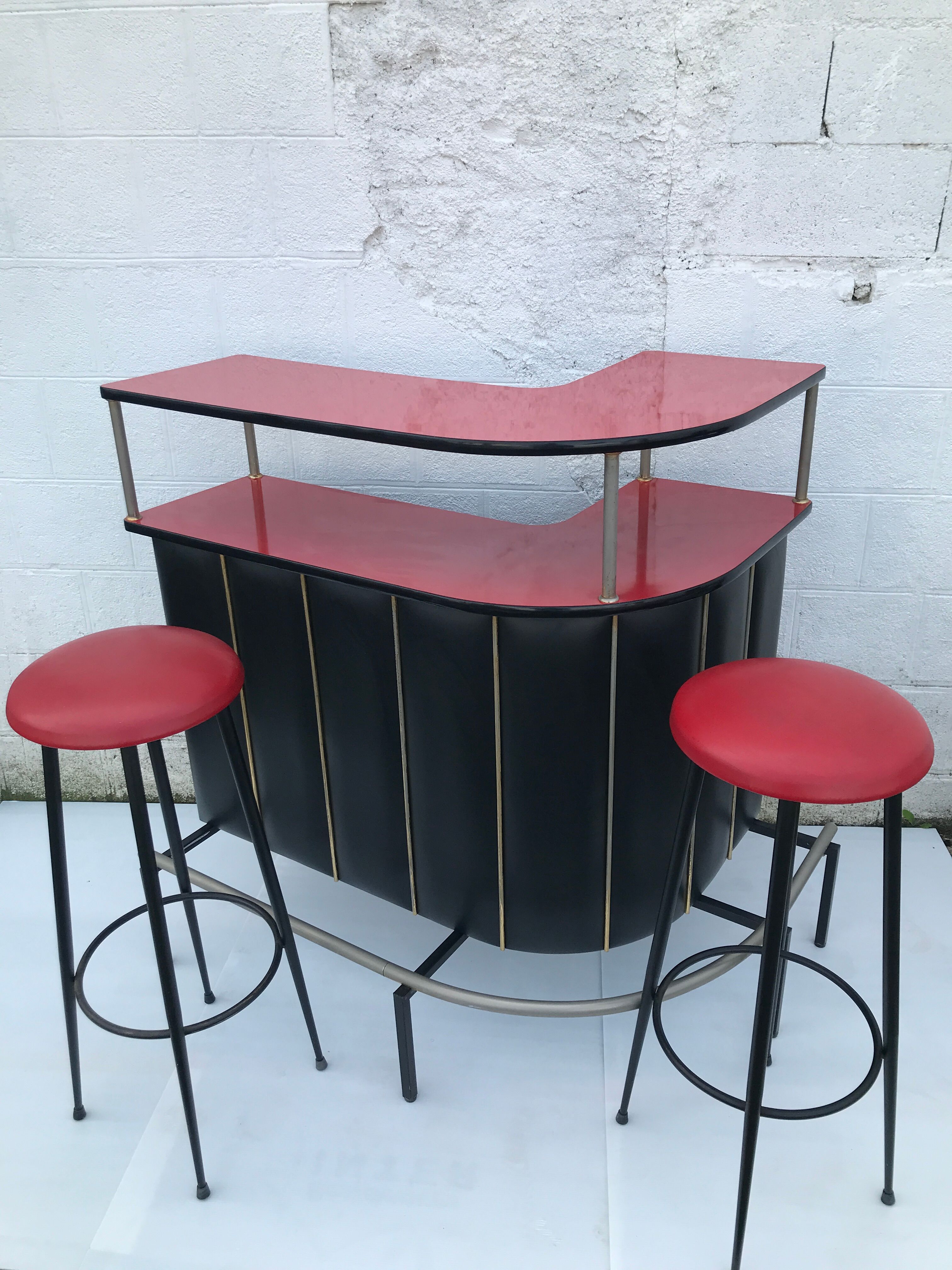 Corner bar and 2 stools from the 60s/ 70