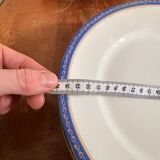 Lot 5 Plate Porcelain Limoges Blue Gold Betoule & Legrand France