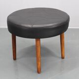 1960s Leather Danish Stool