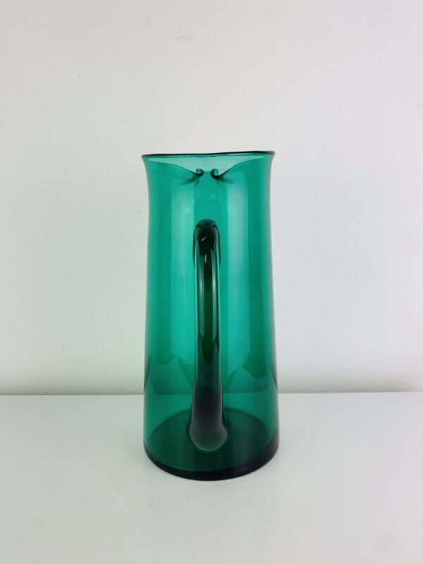 Service à orangeade en verre soufflé artisanal, années 60, carafe et verres