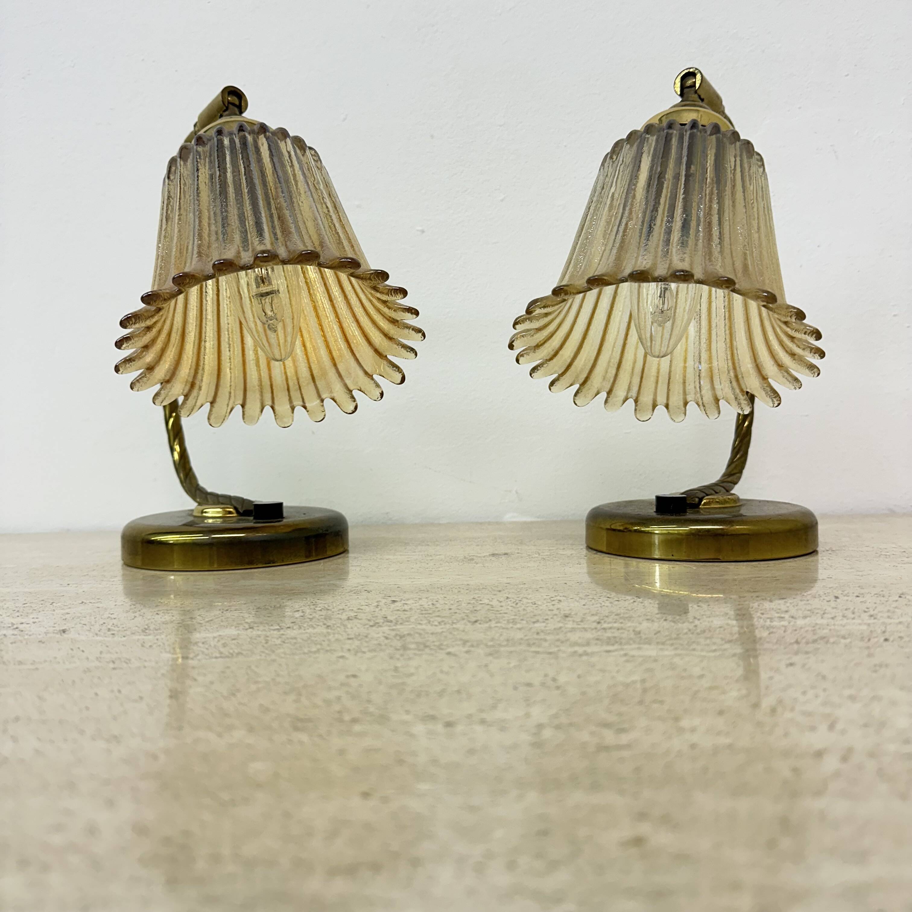 Lot de 2 lampes de table art déco, années 50