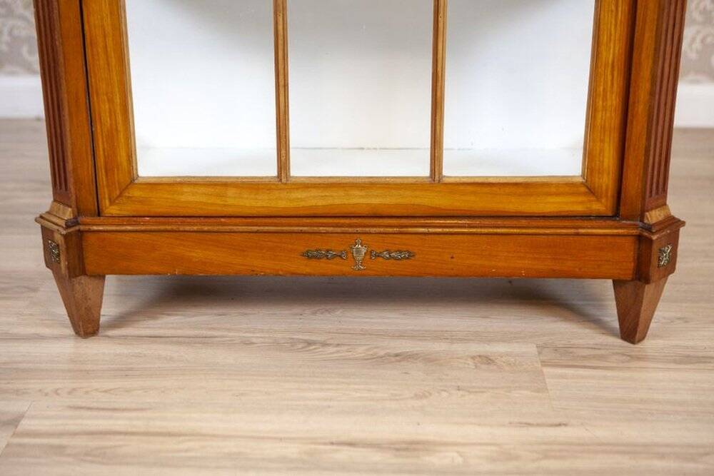 Mid-20th Century Single-Leaf Beech Display Cabinet, 1940s