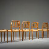 Chaises de salle à manger modèle 83 en teck par Niels Otto Møller pour J.L. Møllers, années 1960, lot de 6