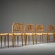 Chaises de salle à manger modèle 83 en teck par Niels Otto Møller pour J.L. Møllers, années 1960, lot de 6